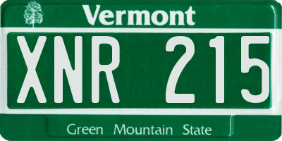 VT license plate XNR215