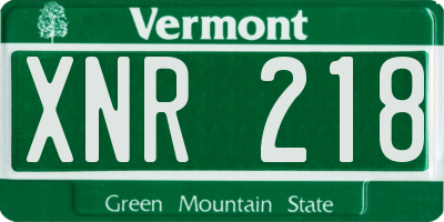 VT license plate XNR218