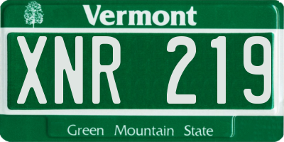 VT license plate XNR219