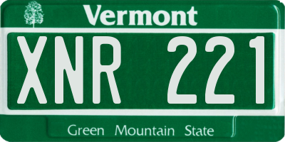 VT license plate XNR221