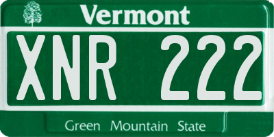 VT license plate XNR222