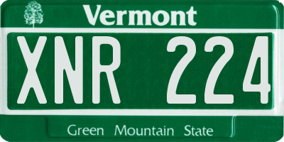 VT license plate XNR224