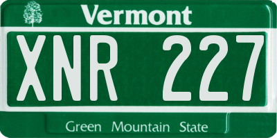VT license plate XNR227