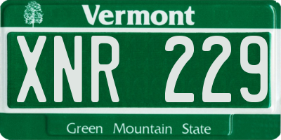 VT license plate XNR229