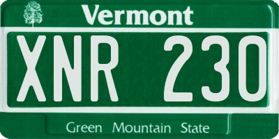VT license plate XNR230