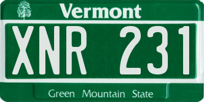 VT license plate XNR231