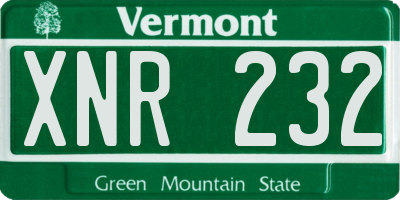 VT license plate XNR232