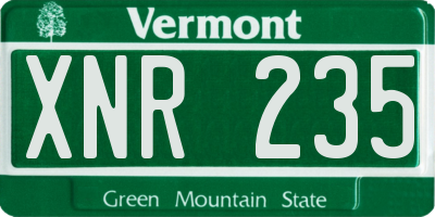 VT license plate XNR235