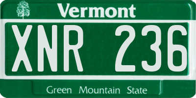 VT license plate XNR236