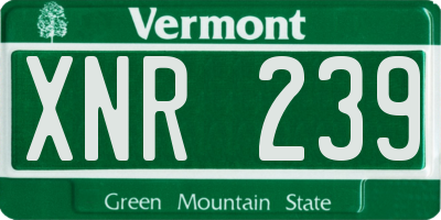 VT license plate XNR239