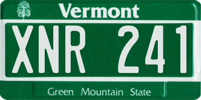 VT license plate XNR241
