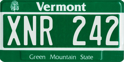 VT license plate XNR242