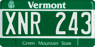 VT license plate XNR243