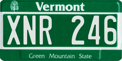 VT license plate XNR246
