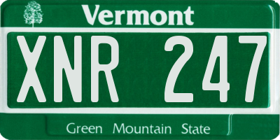VT license plate XNR247