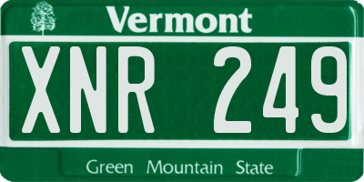 VT license plate XNR249