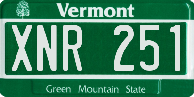 VT license plate XNR251