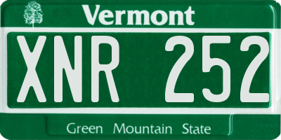 VT license plate XNR252