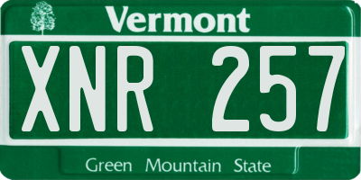 VT license plate XNR257