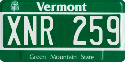 VT license plate XNR259