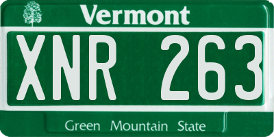 VT license plate XNR263