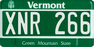VT license plate XNR266