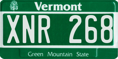 VT license plate XNR268