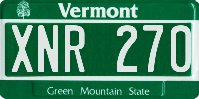 VT license plate XNR270