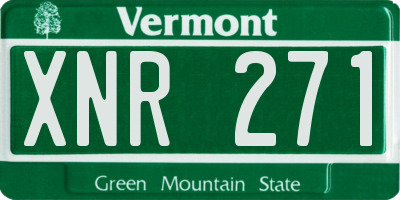 VT license plate XNR271