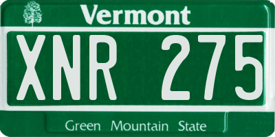 VT license plate XNR275