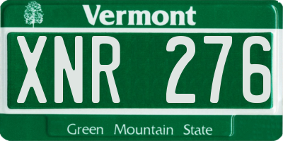VT license plate XNR276