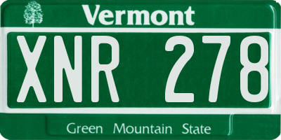 VT license plate XNR278