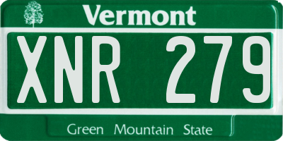 VT license plate XNR279