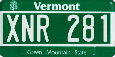 VT license plate XNR281