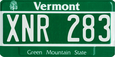 VT license plate XNR283