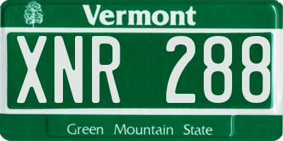 VT license plate XNR288