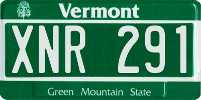 VT license plate XNR291