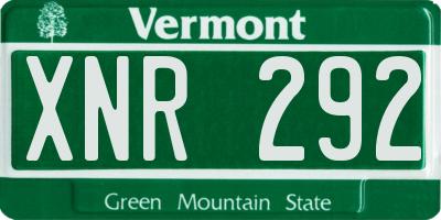VT license plate XNR292