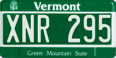 VT license plate XNR295