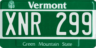 VT license plate XNR299