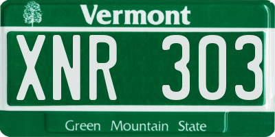 VT license plate XNR303