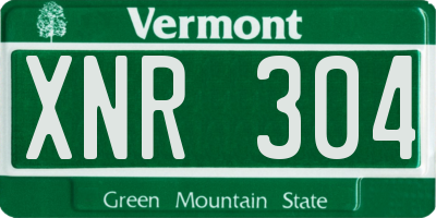 VT license plate XNR304