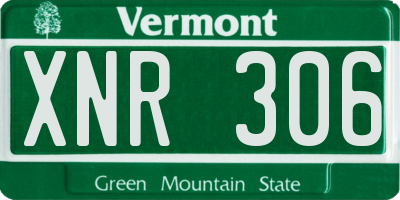 VT license plate XNR306