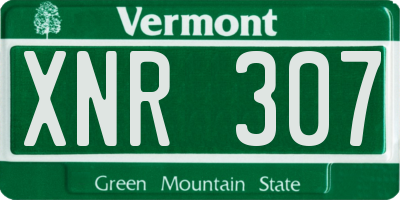 VT license plate XNR307