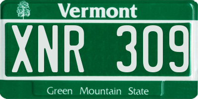 VT license plate XNR309