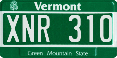 VT license plate XNR310