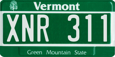 VT license plate XNR311