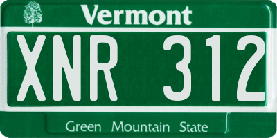 VT license plate XNR312
