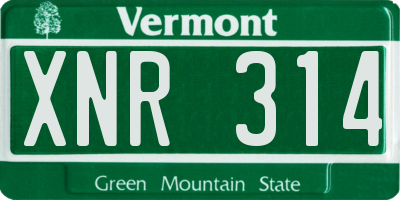 VT license plate XNR314