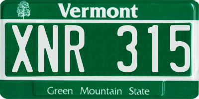VT license plate XNR315